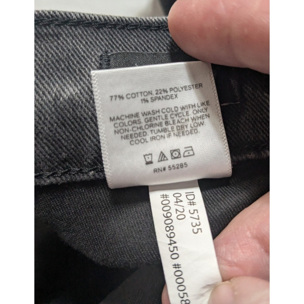 EXPRESS CROPPED FLARE‎ HIGH RISE - Women 14 Raw Hem Black Denim Jeans NEW - Picture 9 of 16